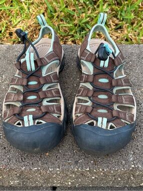 KEEN Newport H2 Closed Toe Water Sandals Women’s 7.5 1003481 Brown Blue Hiking